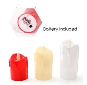 LED Candles with Dripping Wax Design Smokeless and Flameless (12 pcs)