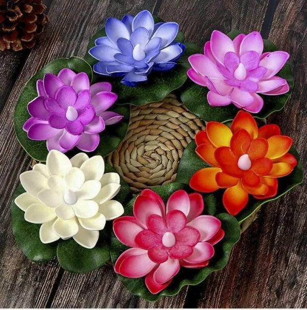 (6 pcs) Smokeless Lotus Flowers Sensor Led Candles