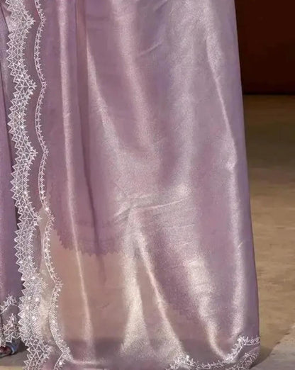 Iraaya Organza Bollywood wear Saree (Lilac)