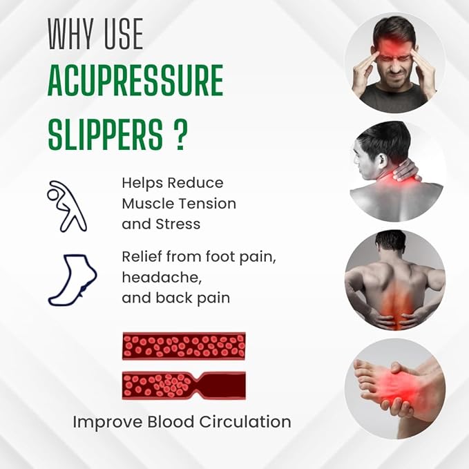 Acupressure Paduka Slippers Foot Massager for Full Body Blood Circulation -- For Men and Women (Unisex)