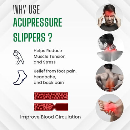 Acupressure Paduka Slippers Foot Massager for Full Body Blood Circulation -- For Men and Women (Unisex)