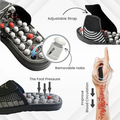 Acupressure Paduka Slippers Foot Massager for Full Body Blood Circulation -- For Men and Women (Unisex)