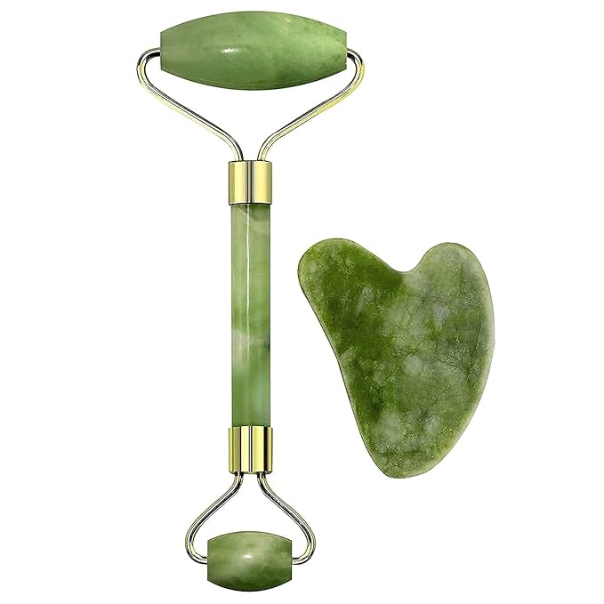 Jade Stone Facial Roller and Gua sha Face and Neck