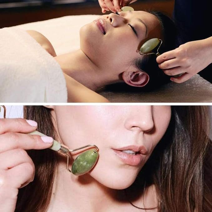 Jade Stone Facial Roller and Gua sha Face and Neck