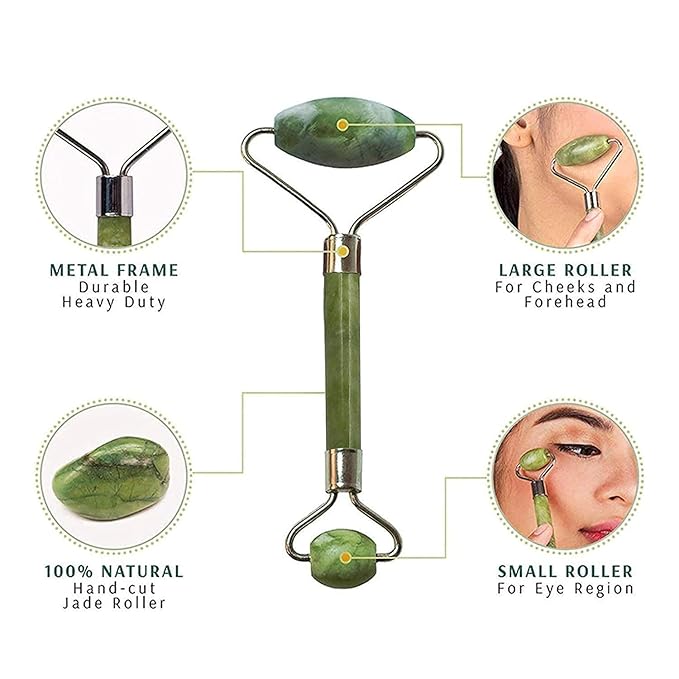 Jade Stone Facial Roller and Gua sha Face and Neck