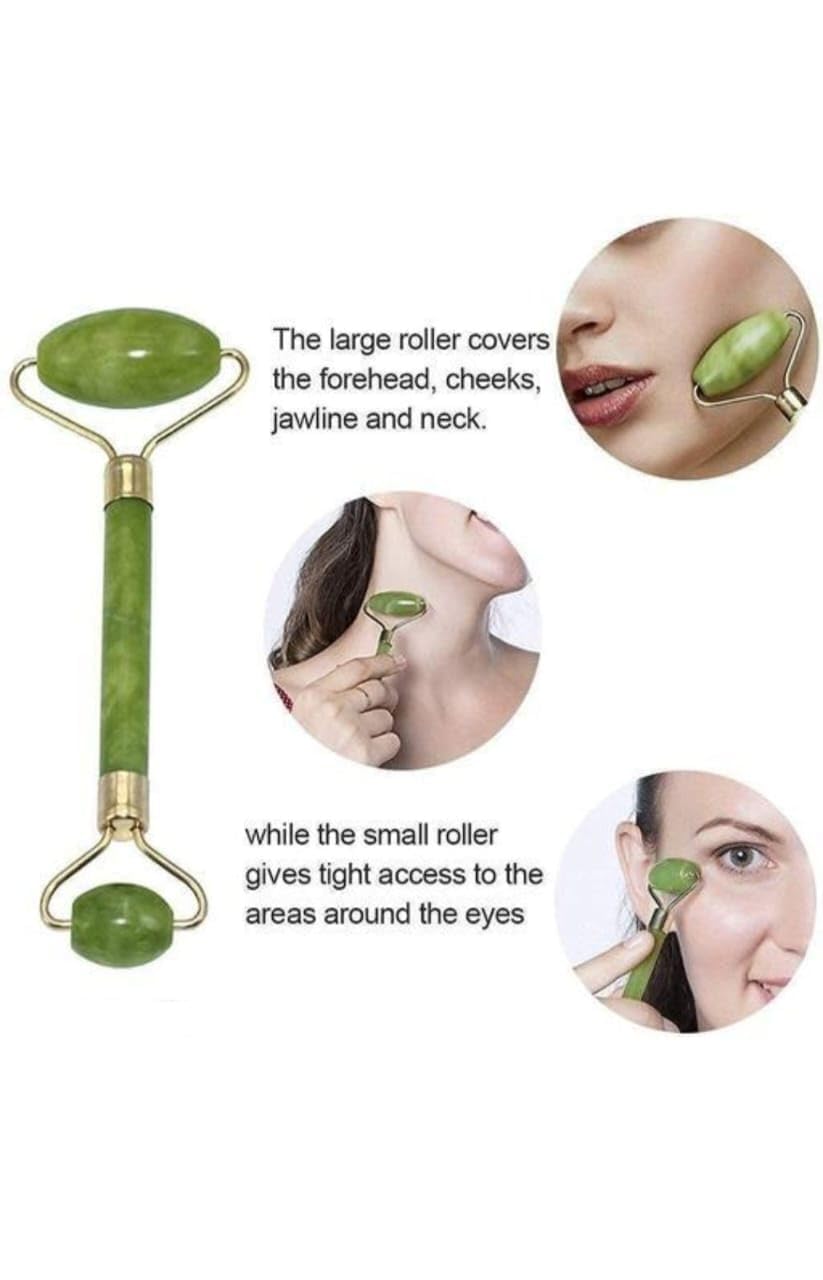 Jade Stone Facial Roller and Gua sha Face and Neck