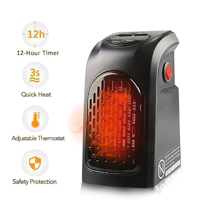 Mini Portable Heater - Energy-Saving Small Indoor Room Heater 220V (BLACK)