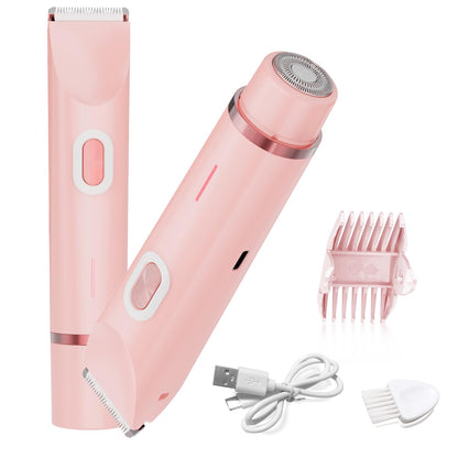 2 in 1 Electric Shaver, Dual Head Trimmer for Women and Men, Comfort Electric Shaver for Underarm ,Leg, Arm, Body, Face Hair