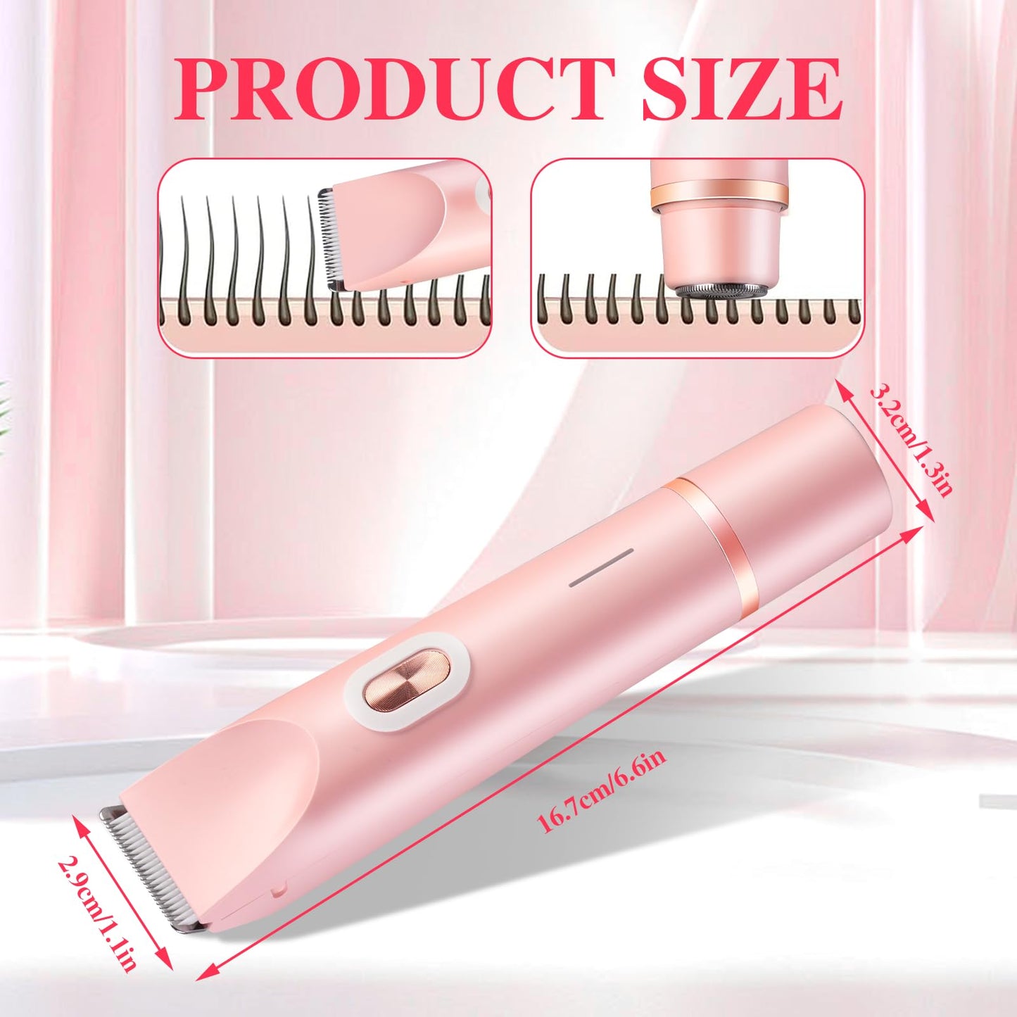 2 in 1 Electric Shaver, Dual Head Trimmer for Women and Men, Comfort Electric Shaver for Underarm ,Leg, Arm, Body, Face Hair